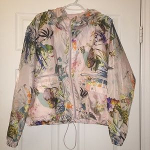 baby pink tropical flower XL windbreaker